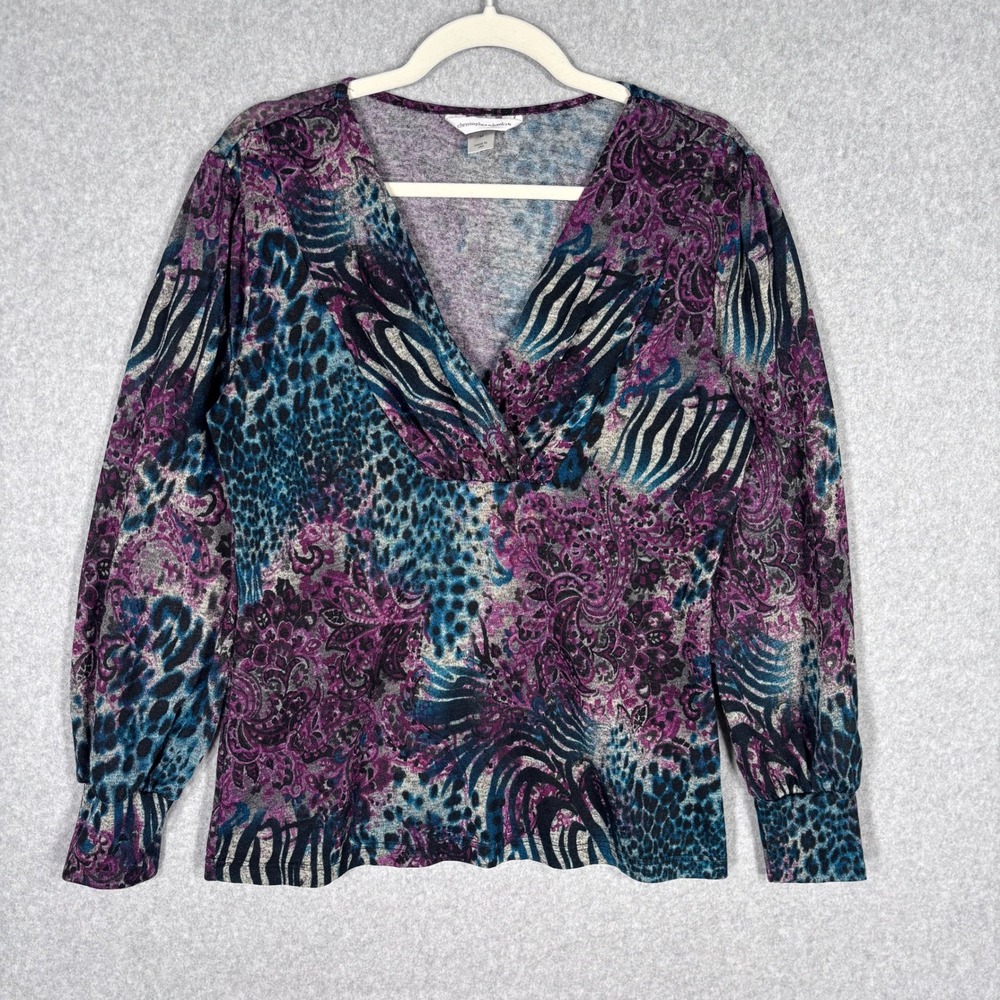 Christopher Banks Knit Top Medium‎ Animal Paisley Fairy Grunge USA Maximum Glam